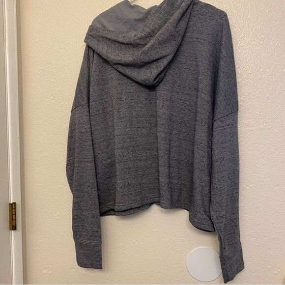 UA Under Armour Rival Terry Crop loose Hoodie plus size mid weight gray 3XL - Picture 3 of 11